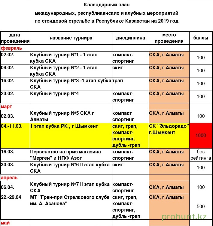 Единый календарный план рфс